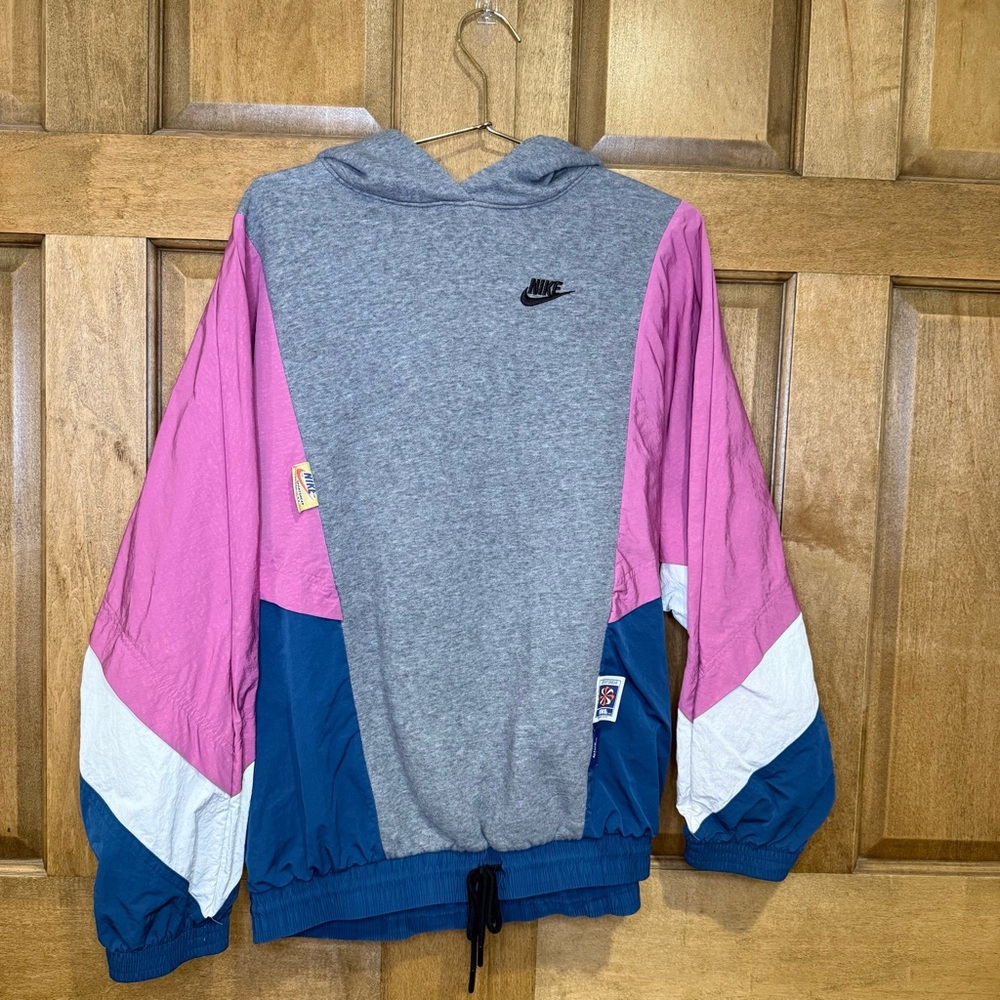 Nike Colorblock Hoodie - Pink, Gray, Blue